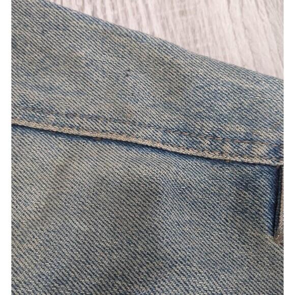 Vintage Calvin Klein Silver Snap Buttons Distressed Denim Jean Jacket Mens Sz L - Picture 9 of 12